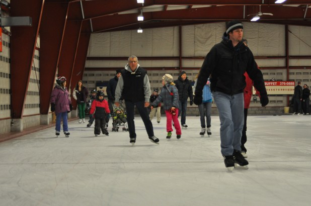 Skating in Allenford, thanks to Allenford Curling Club and Allenford Improvement Association.