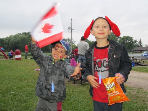 Wearing the Red and White with pride.